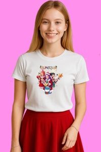 Tricou Huntrix K Pop Hunters Demon Colaj Fete Cu Stea Si Pisica, din bumbac 100%, tricou alb, Copii | Dama | Barbat - Img 3