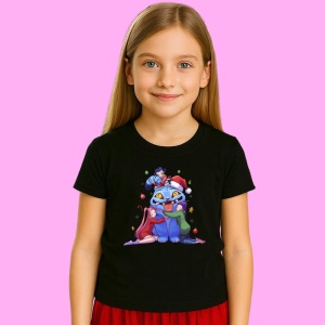 Tricou Huntrix K Pop Hunters Demon Pisica Si Fete Imbratisate, din bumbac 100%, tricou negru, Copii | Dama | Barbat
