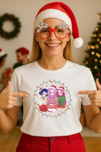 Tricou Huntrix K Pop Hunters Demon Semicerc Fete Cadouri Luminite, din bumbac 100%, tricou alb, Copii | Dama | Barbat - Img 2