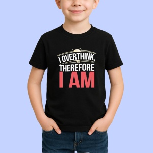 Tricou I Am Text Rosu Minimal, Copii | Dama | Barbat, culoare negru - Img 2