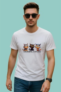 Tricou i was normal 3 cats ago poster pisici haioase colaj, Copii | Dama | Barbat - Img 2