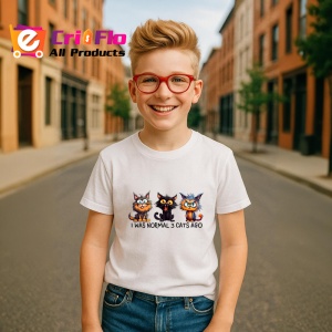 Tricou i was normal 3 cats ago poster pisici haioase colaj, Copii | Dama | Barbat