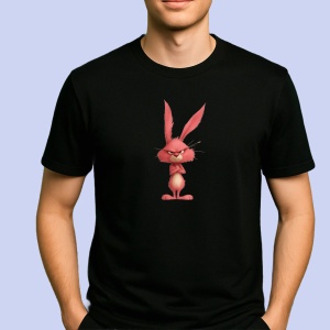 Tricou iepure roz Negru, Copii | Dama | Barbat - Img 2