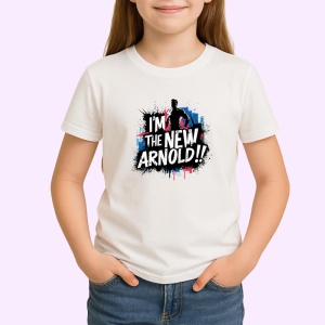 Tricou Im The New Arnold Silueta Rosu Albastru, Copii | Dama | Barbat - Img 2