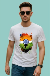 Tricou India Steag Splash Art, Copii | Dama | Barbat - Img 2