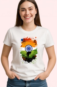 Tricou India Steag Splash Art, Copii | Dama | Barbat