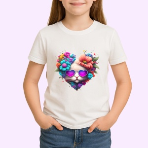 Tricou Inima din flori si inimioara roz imagine dragoste Copii | Dama | Barbat - Img 4