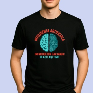 Tricou Inteligenta Artificiala magic Negru, Copii | Dama | Barbat