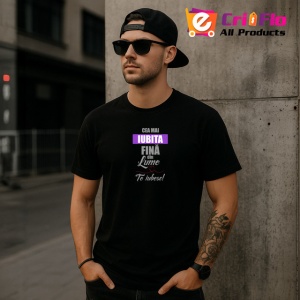 Tricou Iubita V1 Design Minimalist Negru Mov, din bumbac 100%, tricou negru Dama | Barbat - Img 7