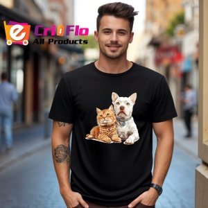 Tricou Jack Russell Terrier si pisica tabby echipa vesela Copii | Dama | Barbat Barbat - Img 17