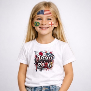 Tricou Japan World Cup 2026 Fifa, din bumbac 100%, tricou alb, Copii | Dama | Barbat - Img 2