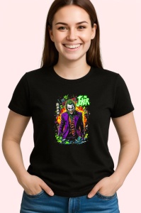 Tricou Joker in picioare culori stil comic, Copii | Dama | Barbat , tricou negru - Img 3