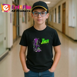 Tricou Joker minimal mov cu silueta estompata, Copii | Dama | Barbat , tricou negru - Img 5