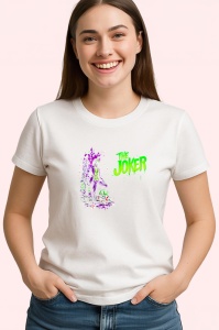 Tricou joker minimal mov cu silueta estompata, Copii | Dama | Barbat - Img 3