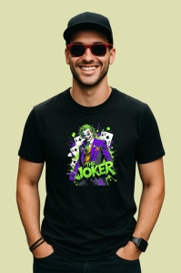 Tricou Joker pozitie dinamica verde neon, Copii | Dama | Barbat , tricou negru - Img 4