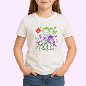Tricou joker privire sinistra ha ha verde, Copii | Dama | Barbat - Img 3