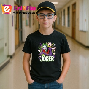 Tricou Joker ras isteric costum mov, Copii | Dama | Barbat , tricou negru - Img 6