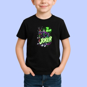 Tricou Joker the haha stropi rosii si verzi, Copii | Dama | Barbat , tricou negru - Img 2