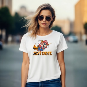 Tricou Just Do IT Super Mario Tricou Alb - Copii | Dama | Barbat - Img 8