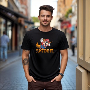 Tricou Just Do IT Super Mario Tricou Negru - Copii | Dama | Barbat - Img 9