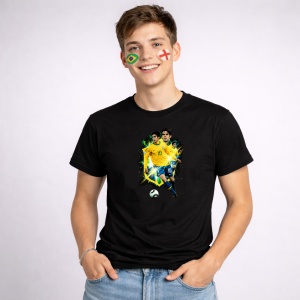 Tricou Kaka Brazil World Cup Fifa 2026, din bumbac 100%, tricou negru, Copii | Dama | Barbat - Img 3