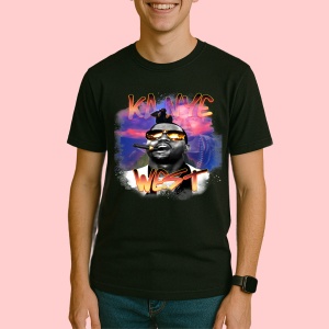 Tricou Kanye West - Sunglasses Glow, muzica Hip-Hop / Trap, Dama | Barbat | Copii, Culoare Negru