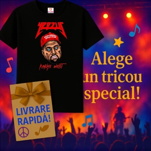 Tricou Kanye West - Yeezus Red Cap, muzica Alternative / Electropop / Rap Rock, Dama | Barbat | Copii, Culoare Negru - Img 13
