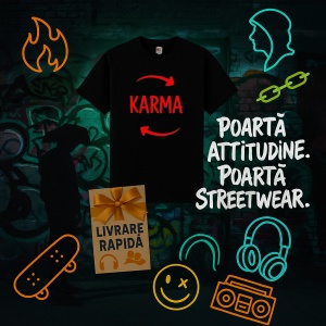 Tricou Karma Se introace Garantat Negru, Copii | Dama | Barbat - Img 3