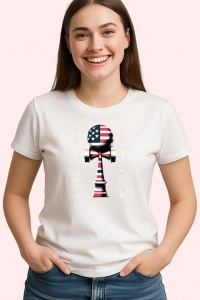 Tricou Kendama american flag design patriotic, din bumbac 100%, tricou alb, Copii | Dama | Barbat - Img 2
