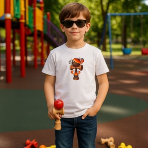 Tricou Kendama vulcanica cu lava rosie design spectaculos, din bumbac 100%, tricou alb, Copii | Dama | Barbat - Img 2