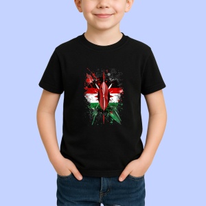 Tricou Kenya Steag Splash Art, Copii | Dama | Barbat, culoare negru - Img 2