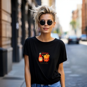 Tricou Ketchup si cartofi prajiti Negru, Copii | Dama | Barbat - Img 10