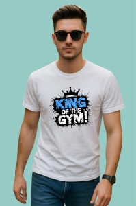 Tricou King Of The Gym Text Albastru, Copii | Dama | Barbat