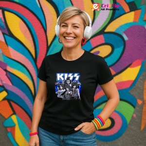 Tricou KISS - Blue Stage, muzica POP, Dama | Barbat | Copii, Culoare Negru - Img 13