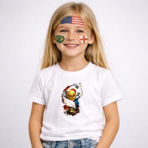 Tricou Korea World Cup Fifa 2026, din bumbac 100%, tricou alb, Copii | Dama | Barbat - Img 2