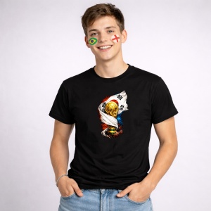 Tricou Korea World Cup Fifa 2026, din bumbac 100%, tricou negru, Copii | Dama | Barbat