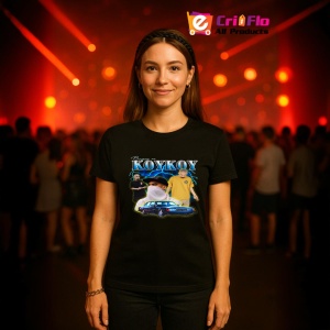 Tricou Koykoy - Masked Blue Scene, muzica POP, Dama | Barbat | Copii, Culoare Negru - Img 12