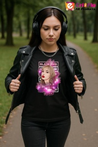 Tricou KPOP dama cu trupa formatia BLACK PINK LISA 11 , music Coreean 155 - Img 5