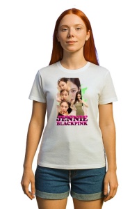 Tricou KPOP dama cu trupa formatia BLACKPINK JENNIE , music Coreean 170 - Img 3