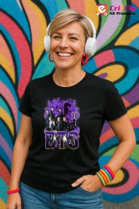 Tricou KPOP dama cu trupa formatia BTS 10 , music Coreean 177 - Img 5