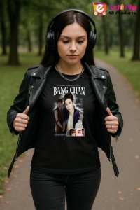 Tricou KPOP dama cu trupa formatia CHRISTOPHER CHAN BANG BANG CHAN , music Coreean 204 - Img 5