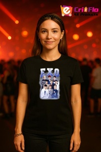 Tricou KPOP dama cu trupa formatia EXO 9 , music Coreean 208 - Img 4