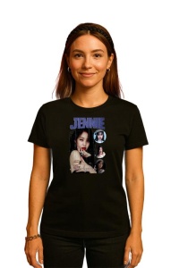 Tricou KPOP dama cu trupa formatia JENNIE BLACK PINK , music Coreean 225 - Img 2