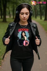 Tricou KPOP dama cu trupa formatia JENNIE , music Coreean 223 - Img 6