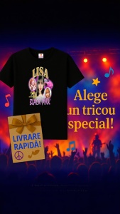 Tricou KPOP dama cu trupa formatia LISA BLACK PINK , music Coreean 263 - Img 7