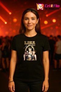 Tricou KPOP dama cu trupa formatia LISA GOLD , music Coreean 264 - Img 4