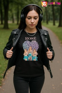 Tricou KPOP dama cu trupa formatia ROSE 3 , music Coreean 280 - Img 5