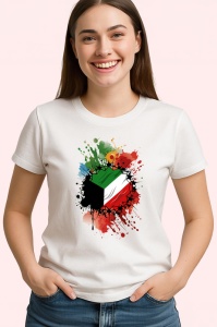Tricou Kuwait Steag Splash Art, Copii | Dama | Barbat - Img 4