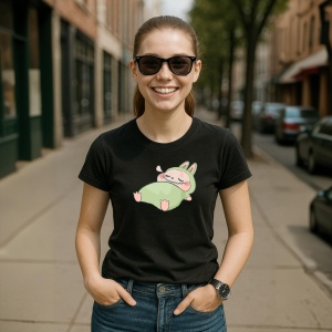 Tricou Labubu bebelus, Unisex Dama si Barbat | Copii, Culoare Negru - Img 5