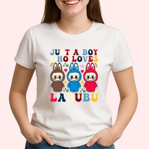 Tricou Labubu boy loves, Unisex Dama si Barbat | Copii - Img 2